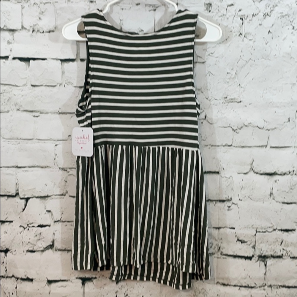 NWT Isabel maternity stripe olive and white tank - Picture 7 of 7